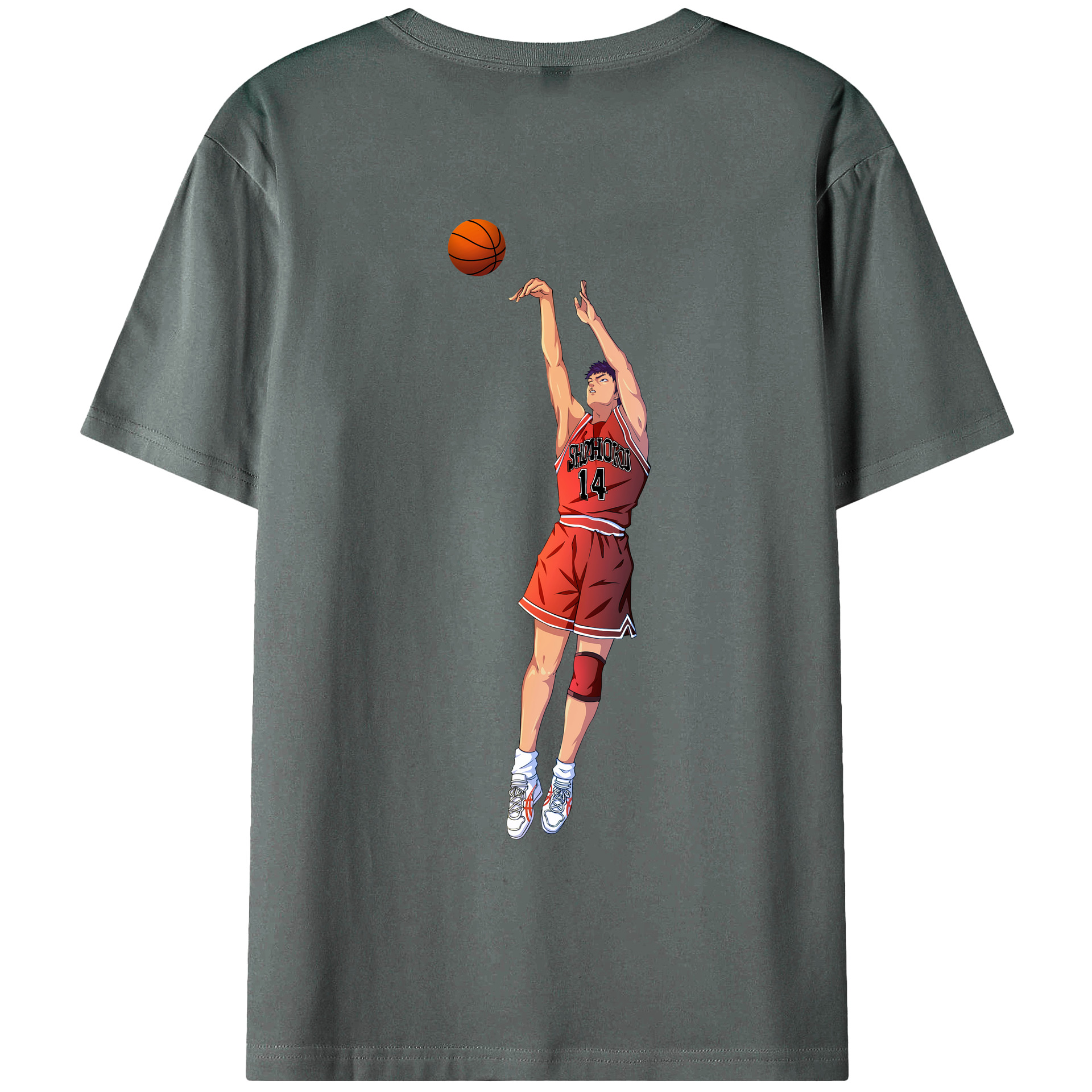 （画像用） SLAM DUNK／スラムダンク 綿100％ メンズ半袖Tシャツ（バックプリント） 通気性